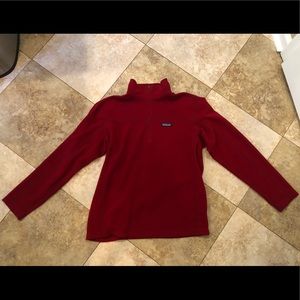 Men’s Patagonia Lightweight Red Fleece 1/4 zip pullover size Medium